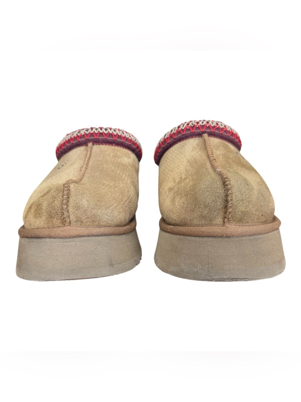 UGG Tazz II Chestnut Suede Slip-On platform Clogs with Red Trim. Women’s size 8 - Picture 6 of 12